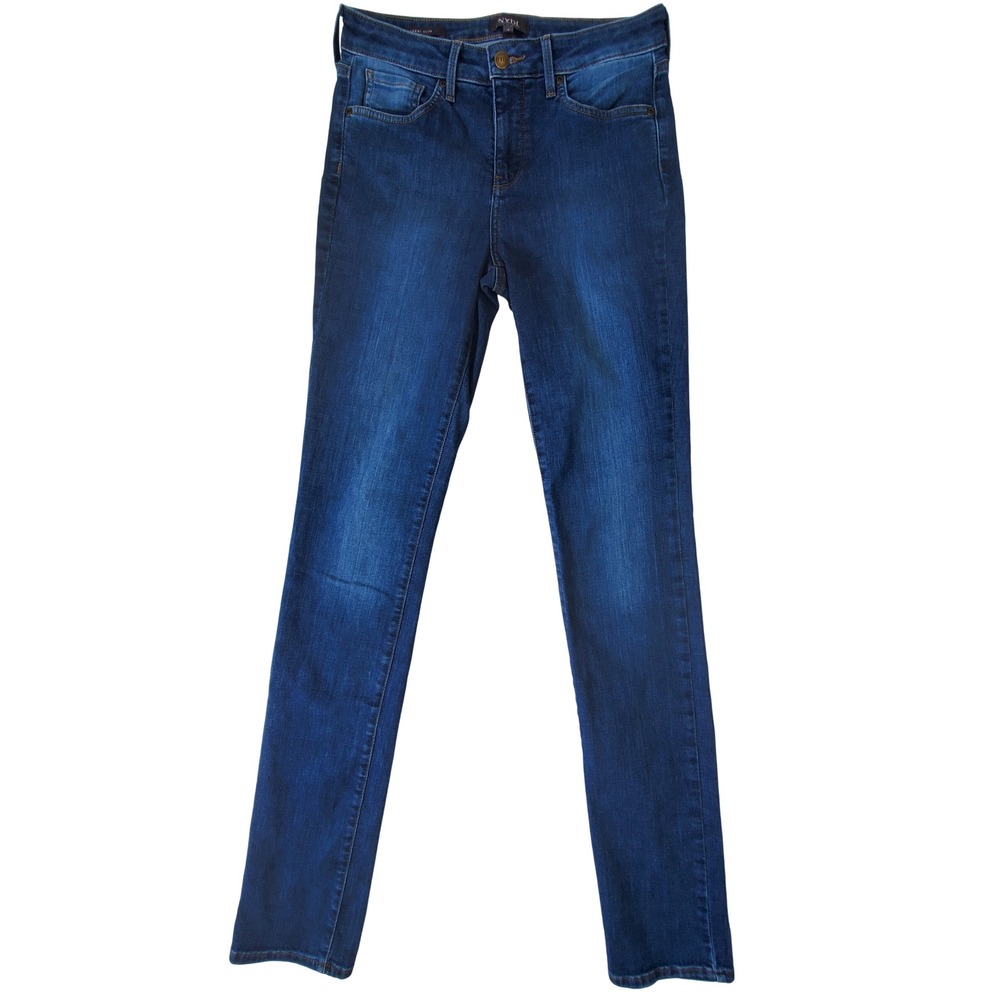 NYDJ Sheri Slim Jeans Womens 4 Extra Long Dark Wash Lift Tuck Stretch Denim